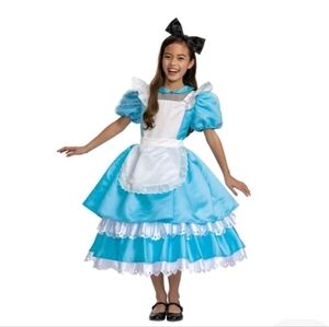 Alice in Wonderland DELUXE Disney Dress up COSTUME w/Hoop skirt New XS 3t-4t